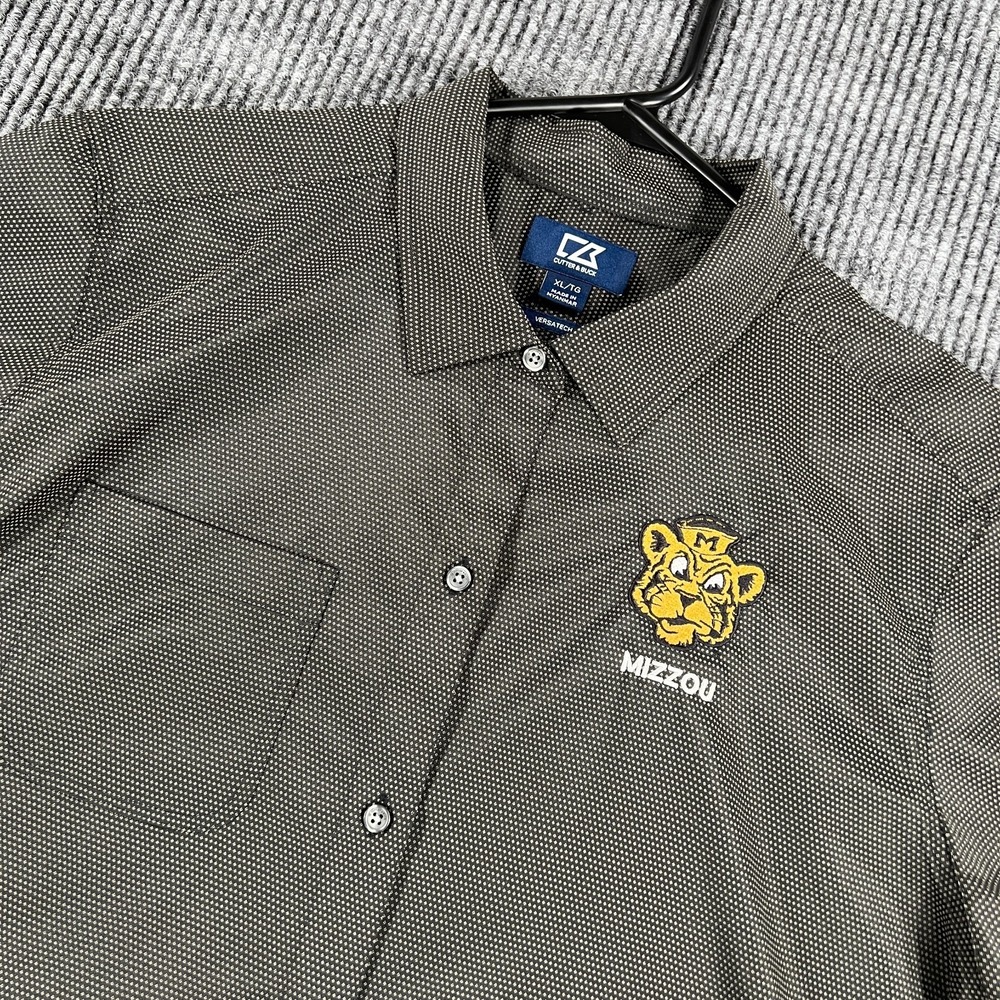 Missouri Tigers Mizzou Shirt Womens XL Extra Large Black Long Sleeve Button Up